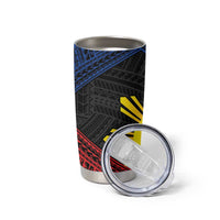 Personalized Philippines Tumbler Cup Polynesian Tribal Tattoo with Filipino Flag Motif