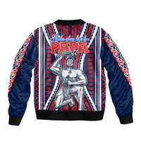 Aotearoa Father's Day Gift For Dad Bomber Jacket Aroha Ahau Ki A Koe Papa - Maori Style Pattern LT9 - Polynesian Pride