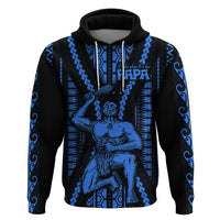 Aotearoa Fathers Day Gift For Dad Hoodie Aroha Ahau Ki A Koe Papa Blue Maori Style Pattern LT9 Pullover Hoodie Blue - Polynesian Pride
