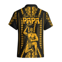 Aotearoa Father's Day Gift For Dad Hawaiian Shirt Aroha Ahau Ki A Koe Papa - Gold Maori Style Pattern LT9 - Polynesian Pride