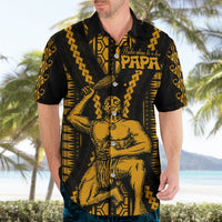 Aotearoa Father's Day Gift For Dad Hawaiian Shirt Aroha Ahau Ki A Koe Papa - Gold Maori Style Pattern LT9 - Polynesian Pride