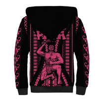 Maori Fathers Day New Zealand Sherpa Hoodie Aroha Ahau Ki A Koe Papa - Pink LT9 - Polynesian Pride