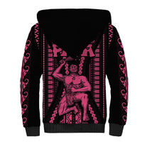 Custom Maori Fathers Day New Zealand Sherpa Hoodie Aroha Ahau Ki A Koe Papa - Pink LT9 - Polynesian Pride