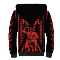 Maori Fathers Day New Zealand Sherpa Hoodie Aroha Ahau Ki A Koe Papa - Red LT9 - Polynesian Pride