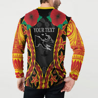 Personalised Papua New Guinea Remembrance Day Button Sweatshirt LT9 - Polynesian Pride