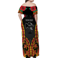 Personalised Papua New Guinea Remembrance Day Off Shoulder Maxi Dress