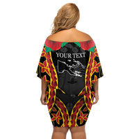 Personalised Papua New Guinea Remembrance Day Off Shoulder Short Dress LT9 - Polynesian Pride