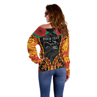 Personalised Papua New Guinea Remembrance Day Off Shoulder Sweater