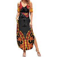 Personalised Papua New Guinea Remembrance Day Summer Maxi Dress LT9 Women Red - Polynesian Pride