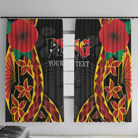 Personalised Papua New Guinea Remembrance Day Window Curtain LT9 With Hooks Red - Polynesian Pride