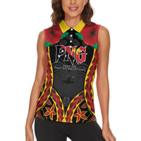 Personalised Papua New Guinea Remembrance Day Women Sleeveless Polo Shirt LT9 - Polynesian Pride