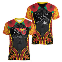 Personalised Papua New Guinea Remembrance Day Women V-Neck T-Shirt