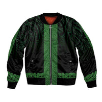New Zealand Maori Kowhaiwhai Bomber Jacket Kakariki Maui and Mangopare