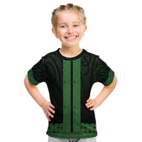 New Zealand Maori Kowhaiwhai Kid T Shirt Kakariki Maui and Mangopare