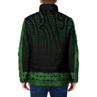 New Zealand Maori Kowhaiwhai Padded Jacket Kakariki Maui and Mangopare - Polynesian Pride
