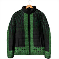 New Zealand Maori Kowhaiwhai Padded Jacket Kakariki Maui and Mangopare - Polynesian Pride