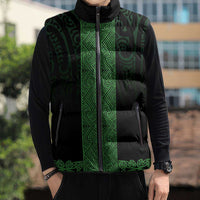 New Zealand Maori Kowhaiwhai Sleeveless Puffer Jacket Kakariki Maui and Mangopare - Polynesian Pride