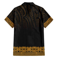New Zealand Maori Kowhaiwhai Family Matching Off The Shoulder Long Sleeve Dress and Hawaiian Shirt Karaka Maui and Mangopare