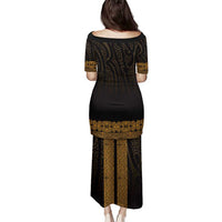 New Zealand Maori Kowhaiwhai Family Matching Puletasi and Hawaiian Shirt Karaka Maui and Mangopare