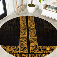 New Zealand Maori Kowhaiwhai Round Carpet Karaka Maui and Mangopare