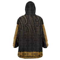 New Zealand Maori Kowhaiwhai Wearable Blanket Hoodie Karaka Maui and Mangopare