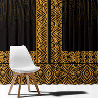 New Zealand Maori Kowhaiwhai Window Curtain Karaka Maui and Mangopare