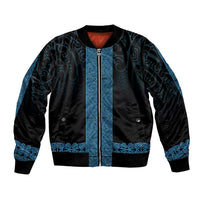 New Zealand Maori Kowhaiwhai Bomber Jacket Kikorangi Maui and Mangopare