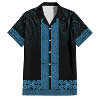 New Zealand Maori Kowhaiwhai Family Matching Off The Shoulder Long Sleeve Dress and Hawaiian Shirt Kikorangi Maui and Mangopare