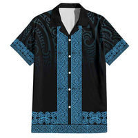 New Zealand Maori Kowhaiwhai Family Matching Puletasi and Hawaiian Shirt Kikorangi Maui and Mangopare
