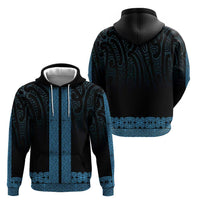 New Zealand Maori Kowhaiwhai Hoodie Kikorangi Maui and Mangopare