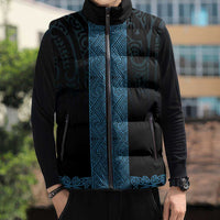 New Zealand Maori Kowhaiwhai Sleeveless Puffer Jacket Kikorangi Maui and Mangopare - Polynesian Pride