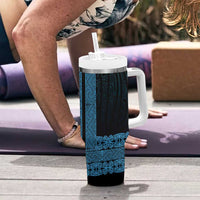 New Zealand Maori Kowhaiwhai Tumbler With Handle Kikorangi Maui and Mangopare