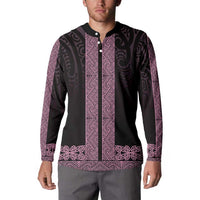 New Zealand Maori Kowhaiwhai Button Sweatshirt Mawhero Maui and Mangopare