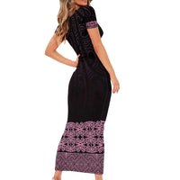 New Zealand Maori Kowhaiwhai Family Matching Short Sleeve Bodycon Dress and Hawaiian Shirt Mawhero Maui and Mangopare