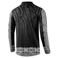 New Zealand Maori Kowhaiwhai Button Sweatshirt Pango Maui and Mangopare