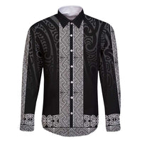 New Zealand Maori Kowhaiwhai Family Matching Long Sleeve Bodycon Dress and Hawaiian Shirt Pango Maui and Mangopare