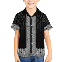 New Zealand Maori Kowhaiwhai Kid Hawaiian Shirt Pango Maui and Mangopare