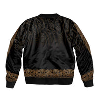 New Zealand Maori Kowhaiwhai Bomber Jacket Parauri Maui and Mangopare