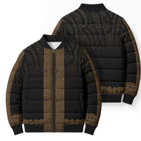 New Zealand Maori Kowhaiwhai Bomber Puffer Jacket Parauri Maui and Mangopare - Polynesian Pride