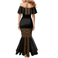 New Zealand Maori Kowhaiwhai Family Matching Mermaid Dress and Hawaiian Shirt Parauri Maui and Mangopare