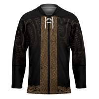 New Zealand Maori Kowhaiwhai Hockey Jersey Parauri Maui and Mangopare LT9 Unisex Brown - Polynesian Pride
