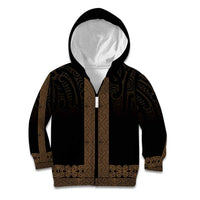 New Zealand Maori Kowhaiwhai Kid Hoodie Parauri Maui and Mangopare