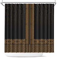 New Zealand Maori Kowhaiwhai Shower Curtain Parauri Maui and Mangopare