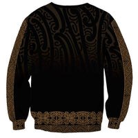 New Zealand Maori Kowhaiwhai Sweatshirt Parauri Maui and Mangopare