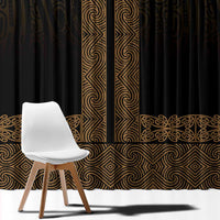 New Zealand Maori Kowhaiwhai Window Curtain Parauri Maui and Mangopare