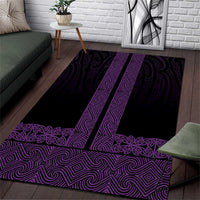New Zealand Maori Kowhaiwhai Area Rug Waiporoporo Maui and Mangopare