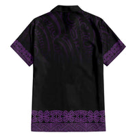 New Zealand Maori Kowhaiwhai Family Matching Short Sleeve Bodycon Dress and Hawaiian Shirt Waiporoporo Maui and Mangopare