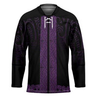 New Zealand Maori Kowhaiwhai Hockey Jersey Waiporoporo Maui and Mangopare LT9 Unisex Purple - Polynesian Pride