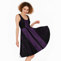 New Zealand Maori Kowhaiwhai Midi Dress Waiporoporo Maui and Mangopare - Polynesian Pride