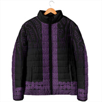 New Zealand Maori Kowhaiwhai Padded Jacket Waiporoporo Maui and Mangopare - Polynesian Pride